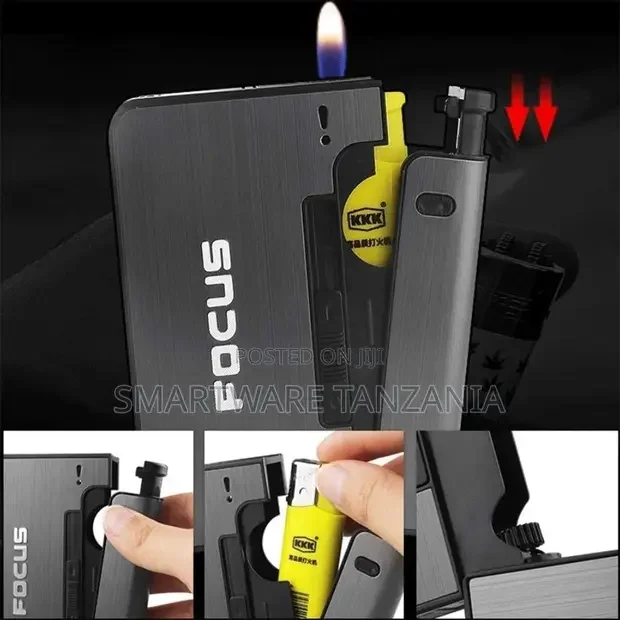 10 Cigarettes, Automatic CigaretteLighter Cigarette Case