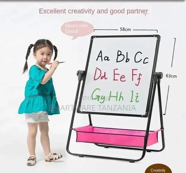 360° Kids Art Double Sided Adjustable Whiteboard Chalkboard