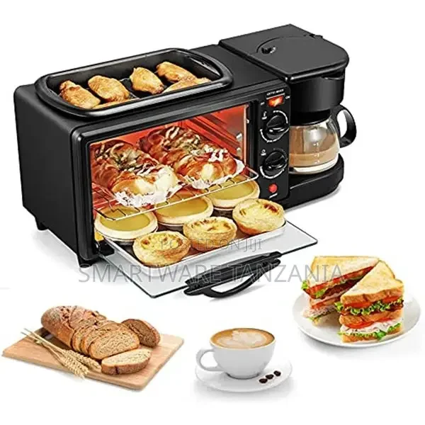 3 In 1 Breakfast Machine Drip Coffee Maker Pizza Oven Frying