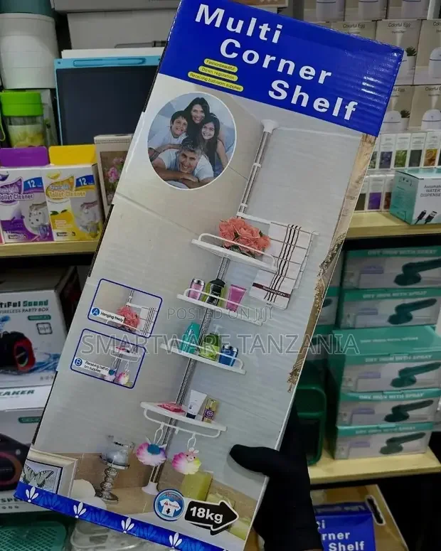 4 Tier Corner Rack Shelf Holder Shelves Adjustable Storage Space