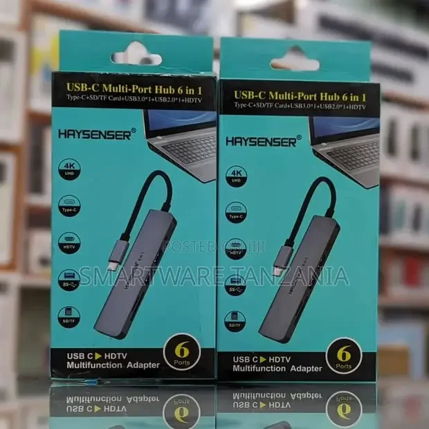 6 In 1 Tube Hub Usb C, Ethernet Lan, Hdmi, 3 X Usb A Port