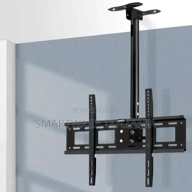 Adjustable Height TV Ceiling Mount, Tilting Vertical Bracket