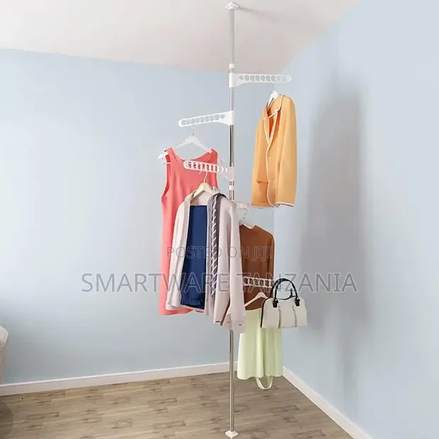 Adjustable Laundry Pole Clothes Drying Rack Floor to Ceiling