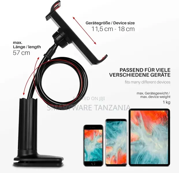 Adjustable Tablet Holder Mount, Cell Phone Holder, Long Arm