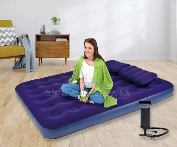 Air Mattress for Camping, Inflatable Bed With Pump and Pillows