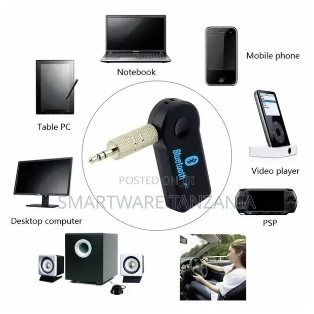 Car Bluetooth Music Receiver Adapter With Built-in Mic Audio