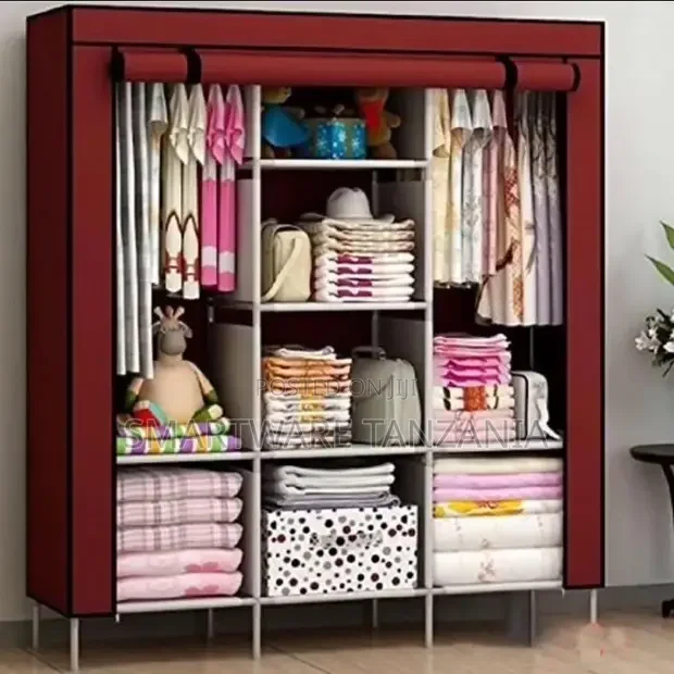 Closet Storage Shelf With Hanging Storage Clothes Rack