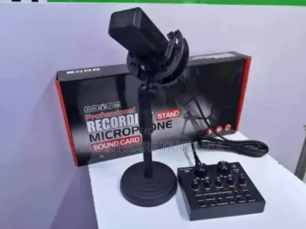 Condenser Microphone Bundle With Sound Card For Live Stream