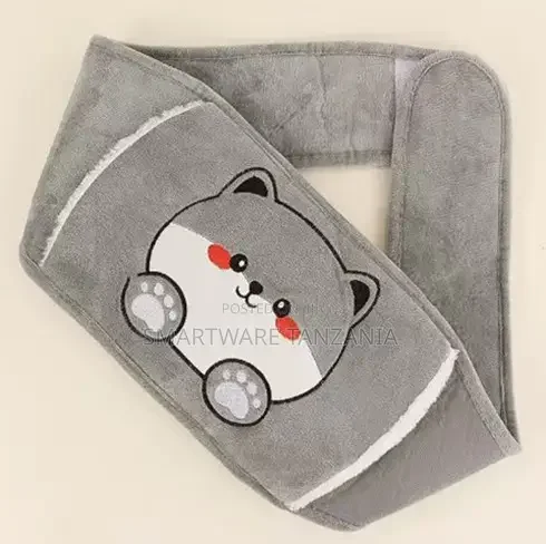 Cute Cat Hot Water Bottle Waist Wrap Plush Heating Pad Grey