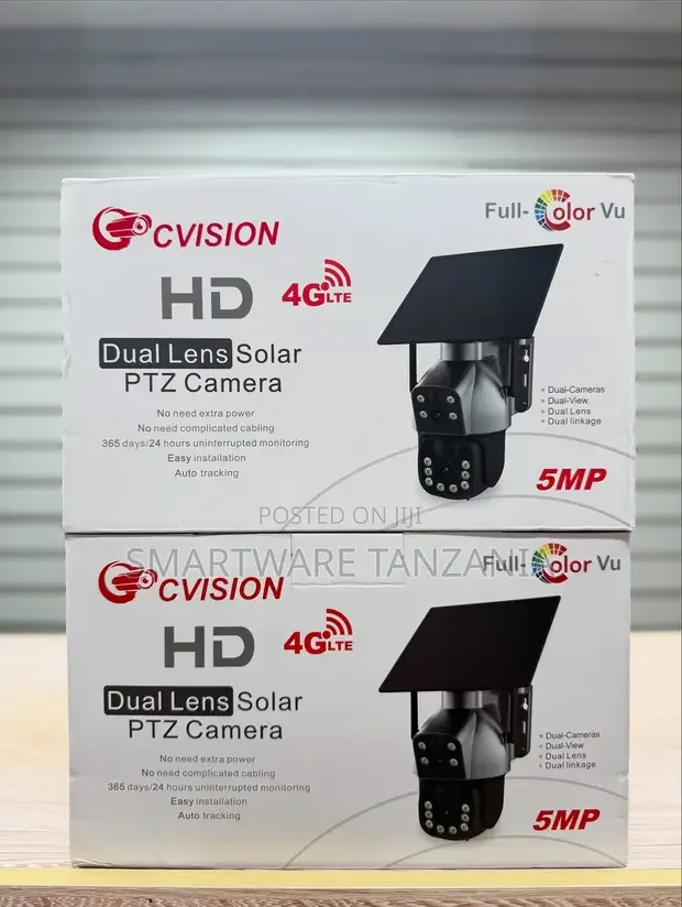 Cvision 5mp Solar PTZ Camera 4g Lte Dual Lens Auto Tracking Hd