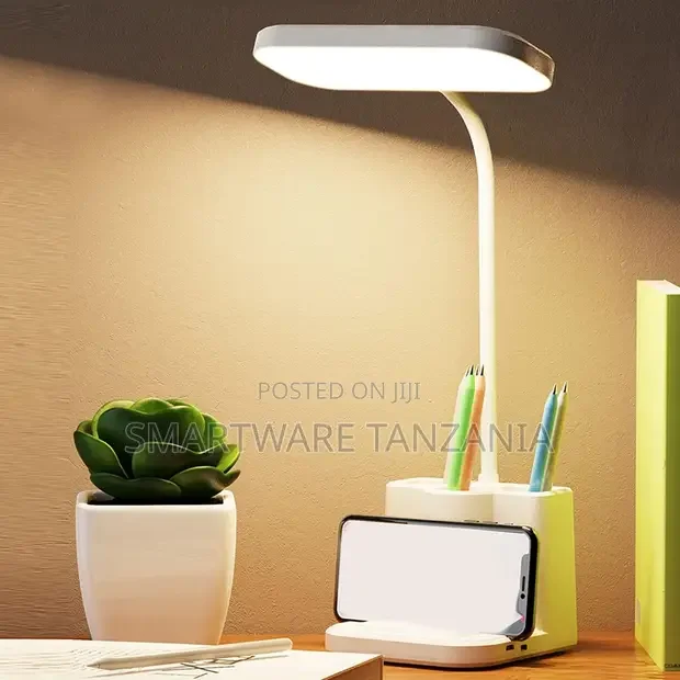 Desk Lamp, Study Lamp With Pen Phone Holder for Dormitory