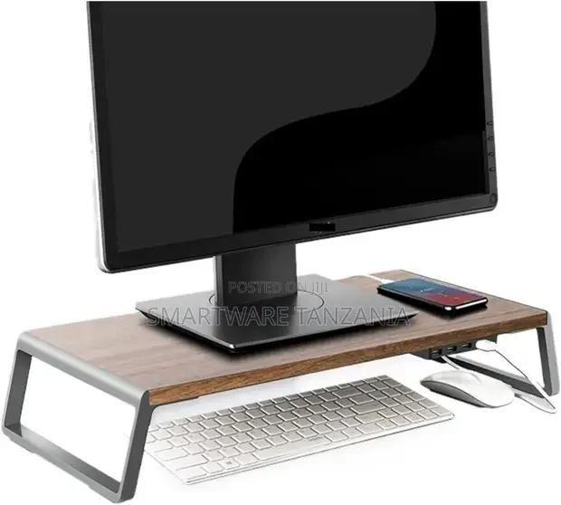Desktop Monitor Stand Laptop Tray Tempered Glass