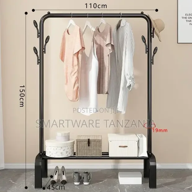 Double Pole Stainless Steel Clothes Hanger Stand