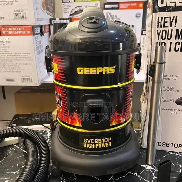 Drum Vacuum Cleaner, 25L Tank Dust Capacity Washable Filter