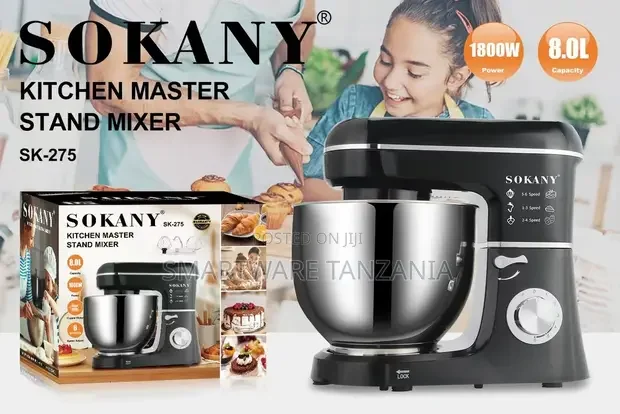 Electric Kitchen Food Mixer With Stainless Steel Bowl, Beater