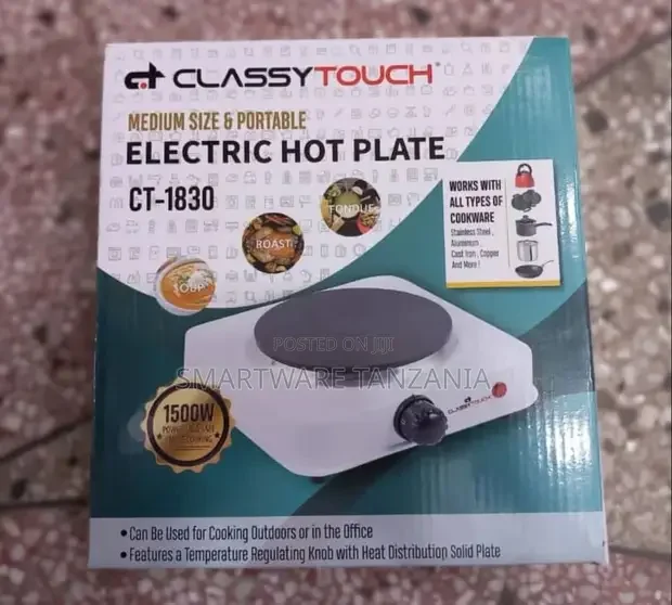 Electric Single Cooking Burner, Compact Stainless Steel Cook