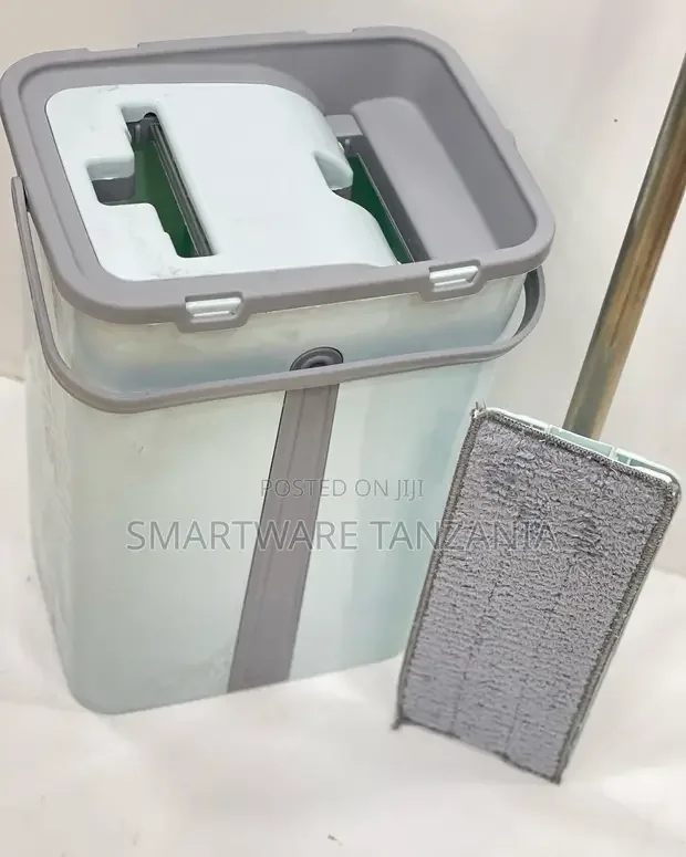 Flat Mop With Bucket, Cleaning Squeeze Hand Free Floor Mop