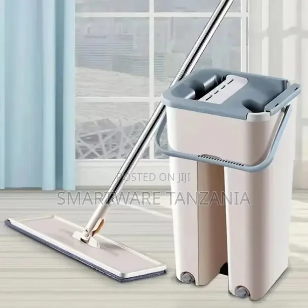 Flat Mop With Bucket Hands Free Squeeze Mop for Home Kitchen