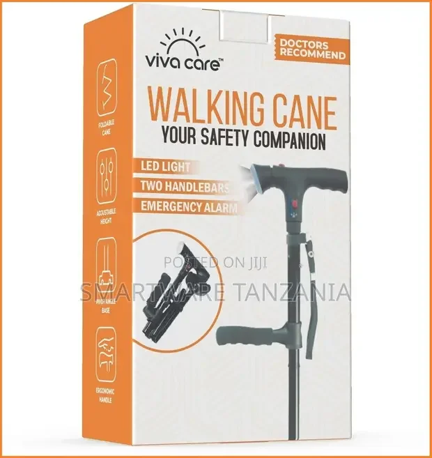 Foldable, Adjustable Walking Cane Aluminum With LED Light