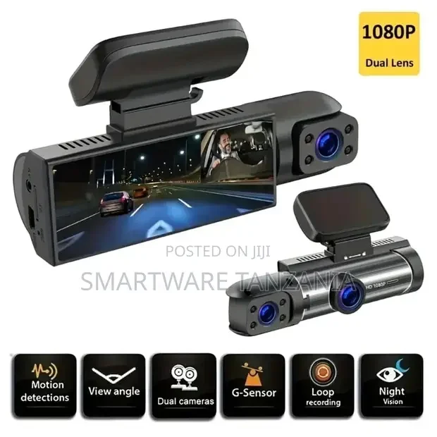 Front And Rear Camera Video 1080P Dual Lens Car Dash Cam Rec