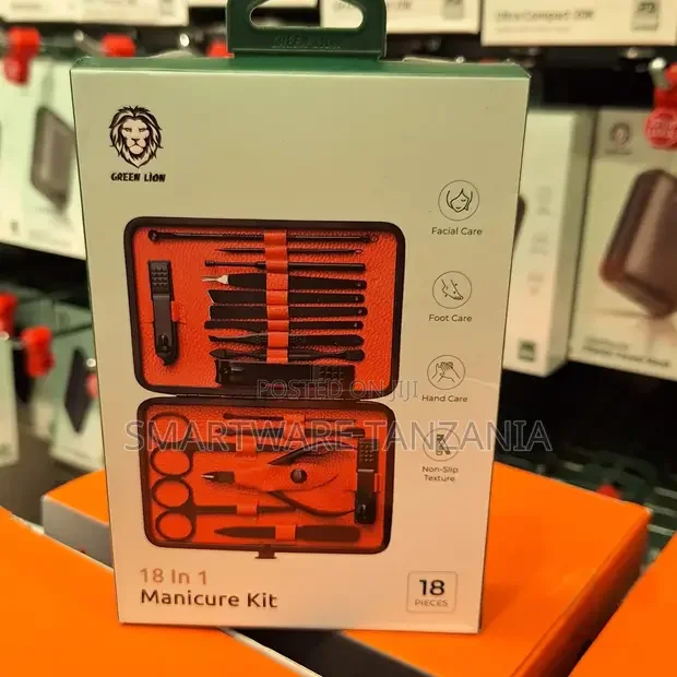Green Lion 18-in-1 Manicure Kit Professional Nail Care Tools Orange