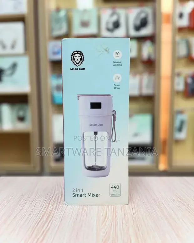 Green Lion 2 in 1 Smart Mixer Blender 440ml Portable Rechargeable