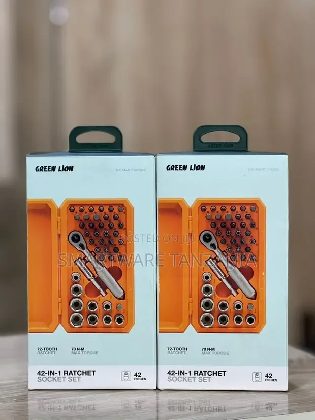 Green Lion 42-in-1 Ratchet Socket Set 72-Tooth 70nm Max Torque