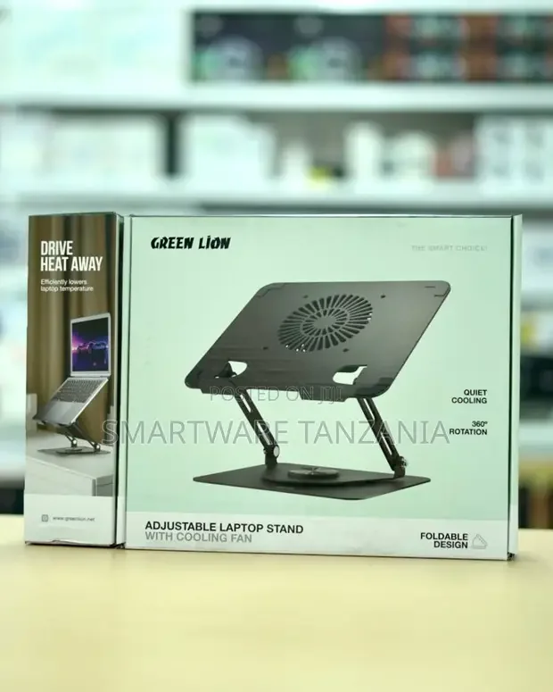 Green Lion Adjustable Laptop Stand With Cooling Fan, All Laptop Sizes