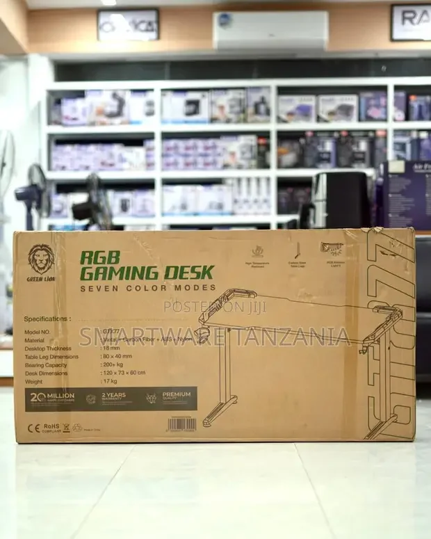 Green Lion Gtx77 RGB Gaming Desk 120cm Carbon Steel 7 Color Modes