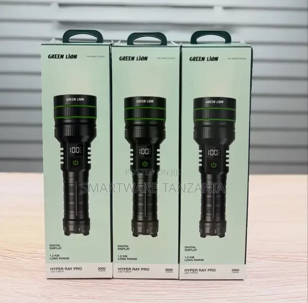 Green Lion Hyper Ray Pro Flashlight 3000 Lumens With 1.2km Beam Range