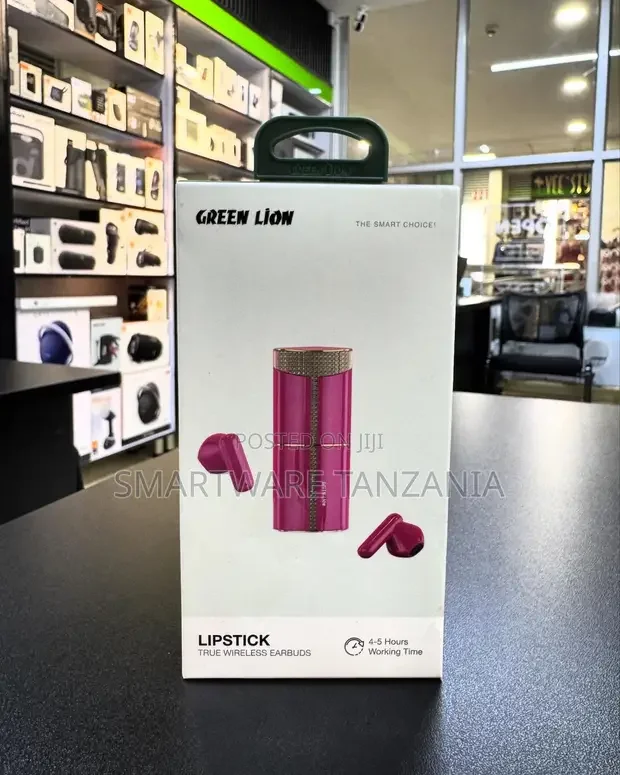 Green Lion Lipstick True Wireless Earbuds 4-5 Hours Battery Compact