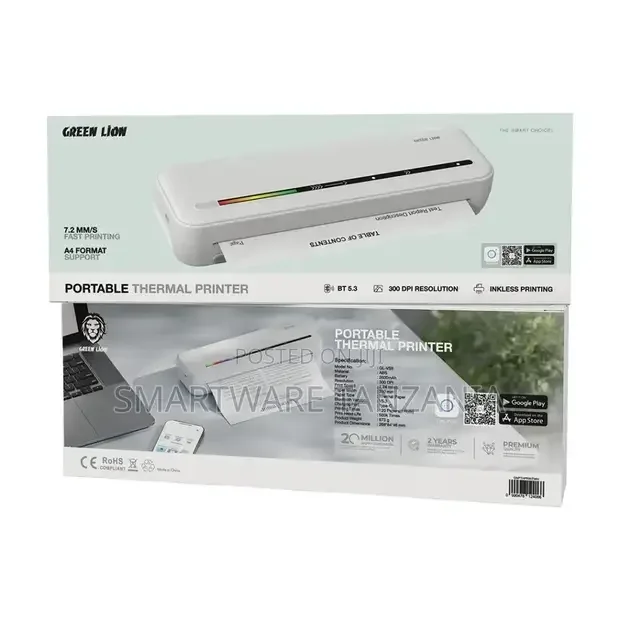 Green Lion Portable Thermal Printer - White