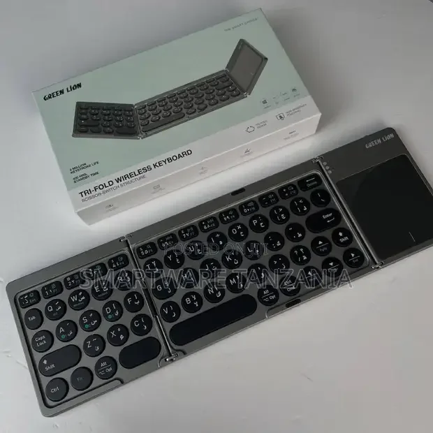 Green Lion Tri-fold Wireless Keyboard With Arabic English Layout