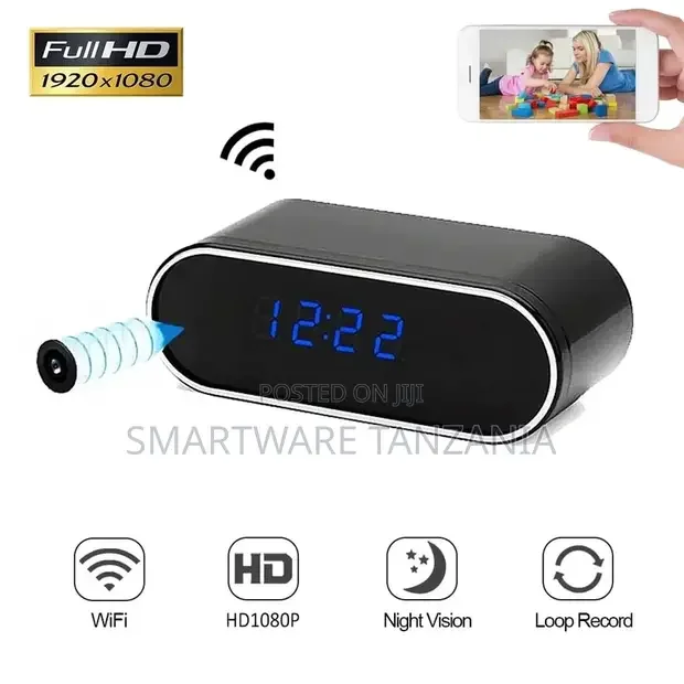 HD 1080P Wifi Alarm Clock Camera Wireless Security Monitor