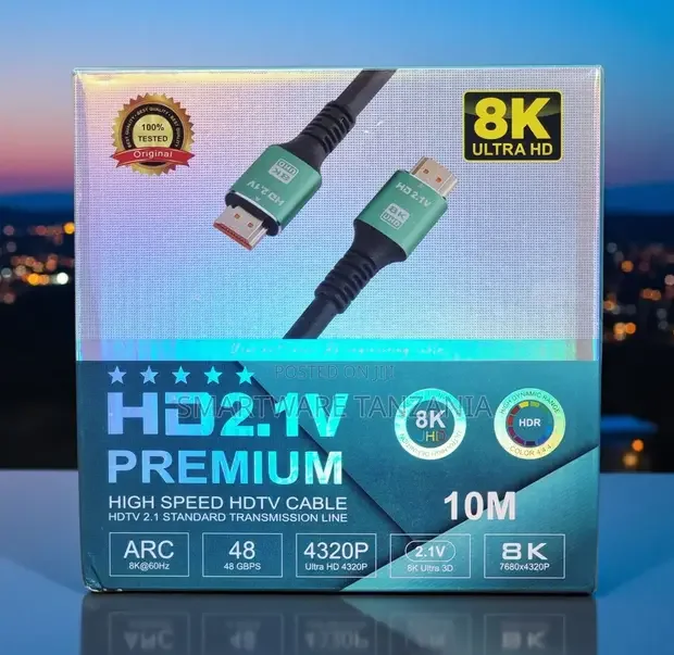 Hd 2.1v Premium Hdmi Cable 10m 48gbps Arc Hdr 4320p