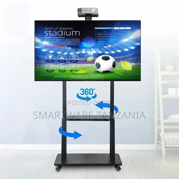 Heavy-duty Tv Stand Cart With Wheels For 32-75 Tv Screens
