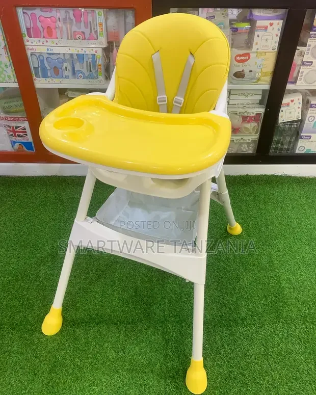 High Chair For Babies And Kids, Yellow, Supports Up To 15kg Weight