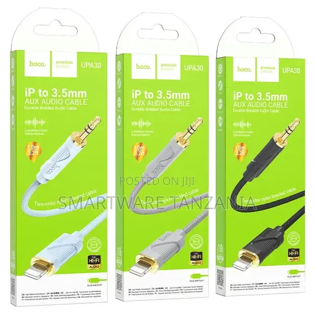 Hoco Upa30 Lightning to 3.5mm Audio Cable 1m Two-Color Braided