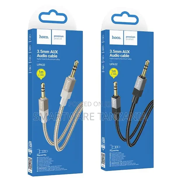 Hoco Upa32 3.5mm Aux Audio Cable 1m Nylon Braided Aluminum