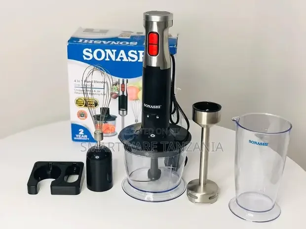 In 1 Stainless Steel Hand Blender, Powerful Turbo Boost