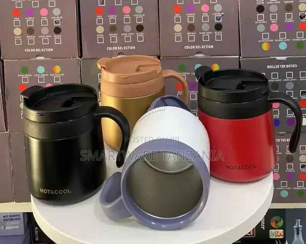 Insulated Coffee Mug With Handle And Lid, Double Wall Vacuum