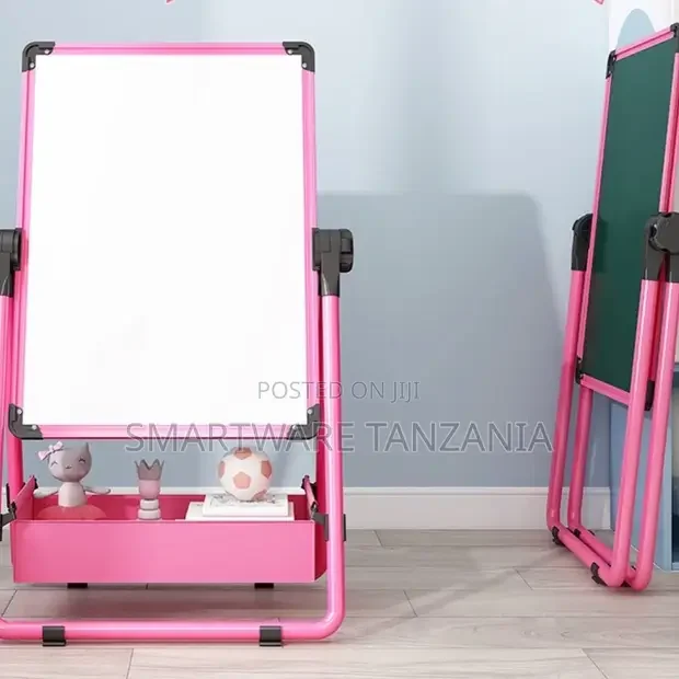 Kids Height Adjustable Double Sided Whiteboard, Chalkboard