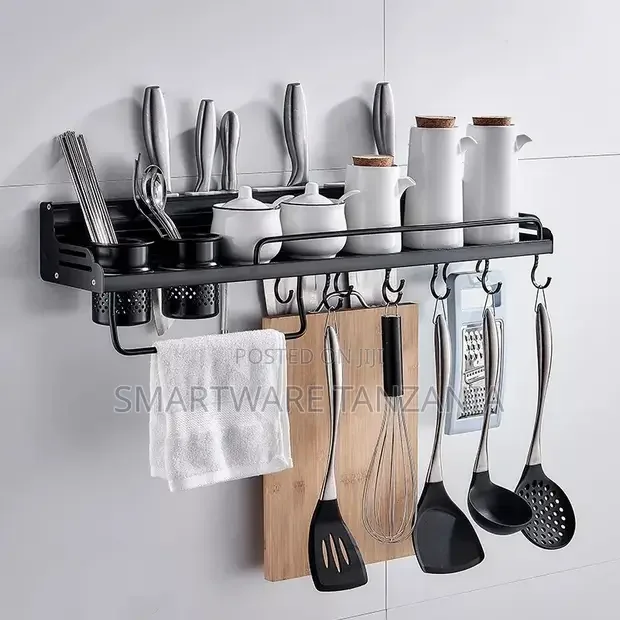 Kitchen Utensil Rack Organizer Wall-mounted Pot Pan Wall Hanger Holder