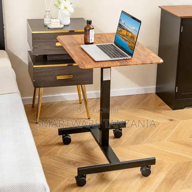 Laptop Desk Height Adjustable Lockable Wheels, Workstation