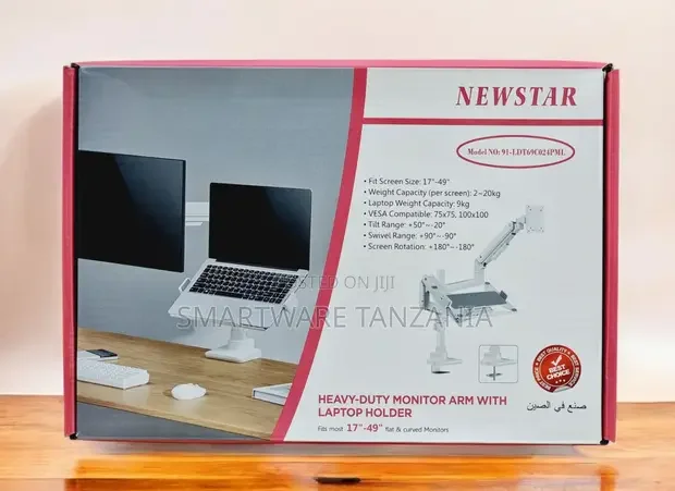 Newstar Heavy Duty Monitor Arm Laptop Holder 17-49 Inch White