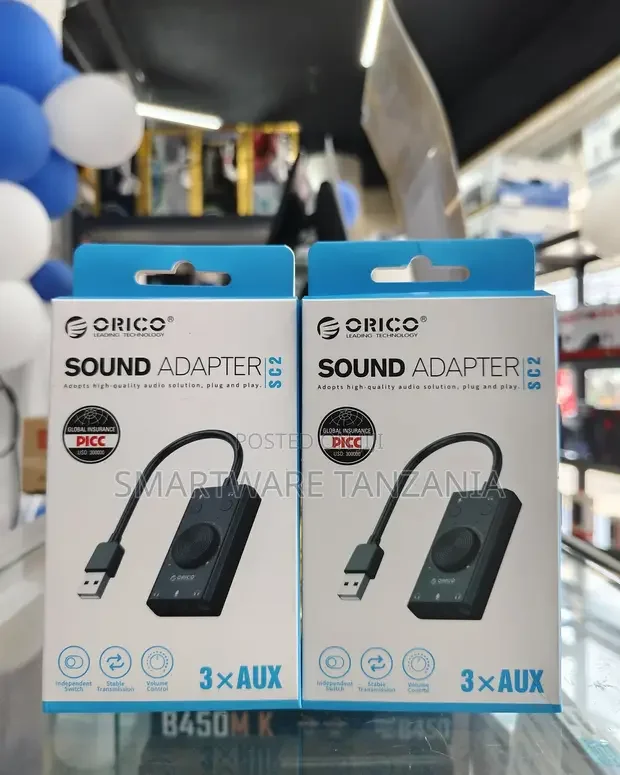 Orico Sc2 Usb Sound Card Adapter 3 Aux Ports Volume Control