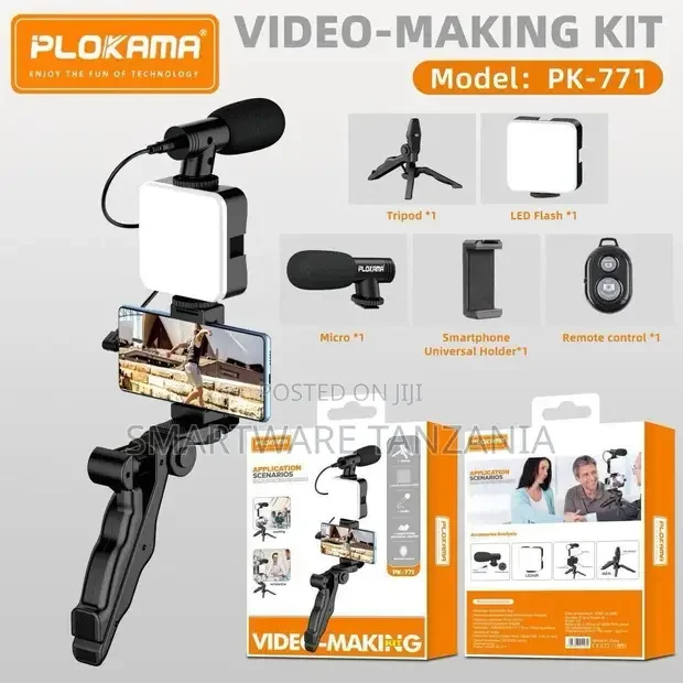 Plokama Pk-771 Complete Video Making Kit With Led Light Mic