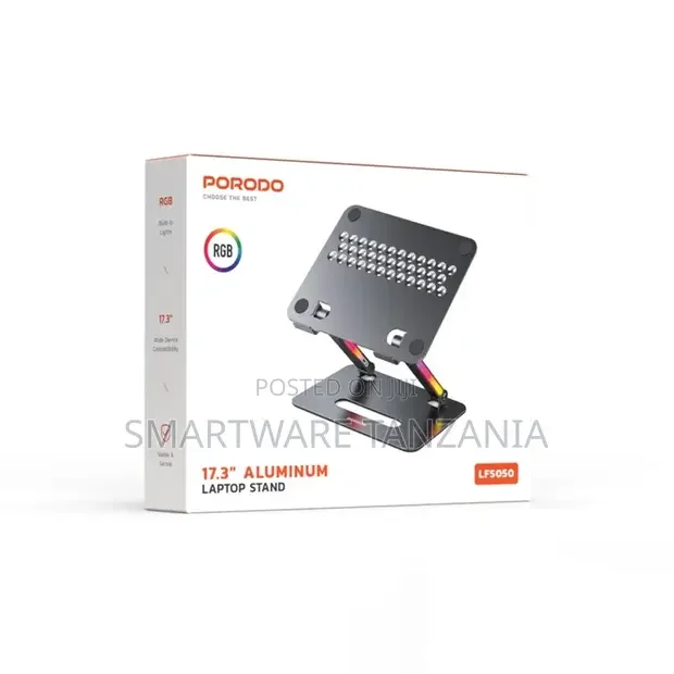Porodo 17.3 Aluminum Laptop Stand - Gray