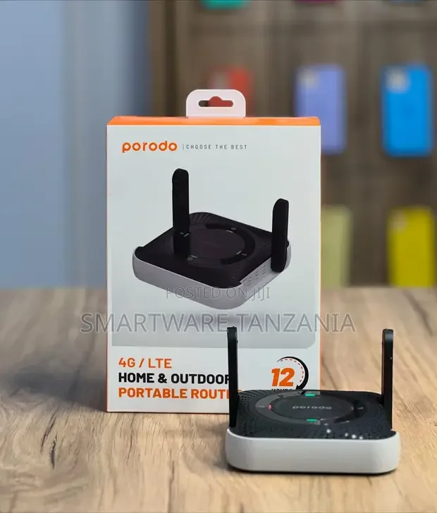 Porodo 4g Lte Portable Router 50mbps Upload Rates, Micro Sim - Black