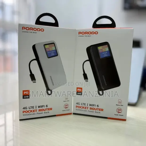 Porodo 4g Lte Wifi 6 Pocket Router - Power Bank, Fast Travel Companion